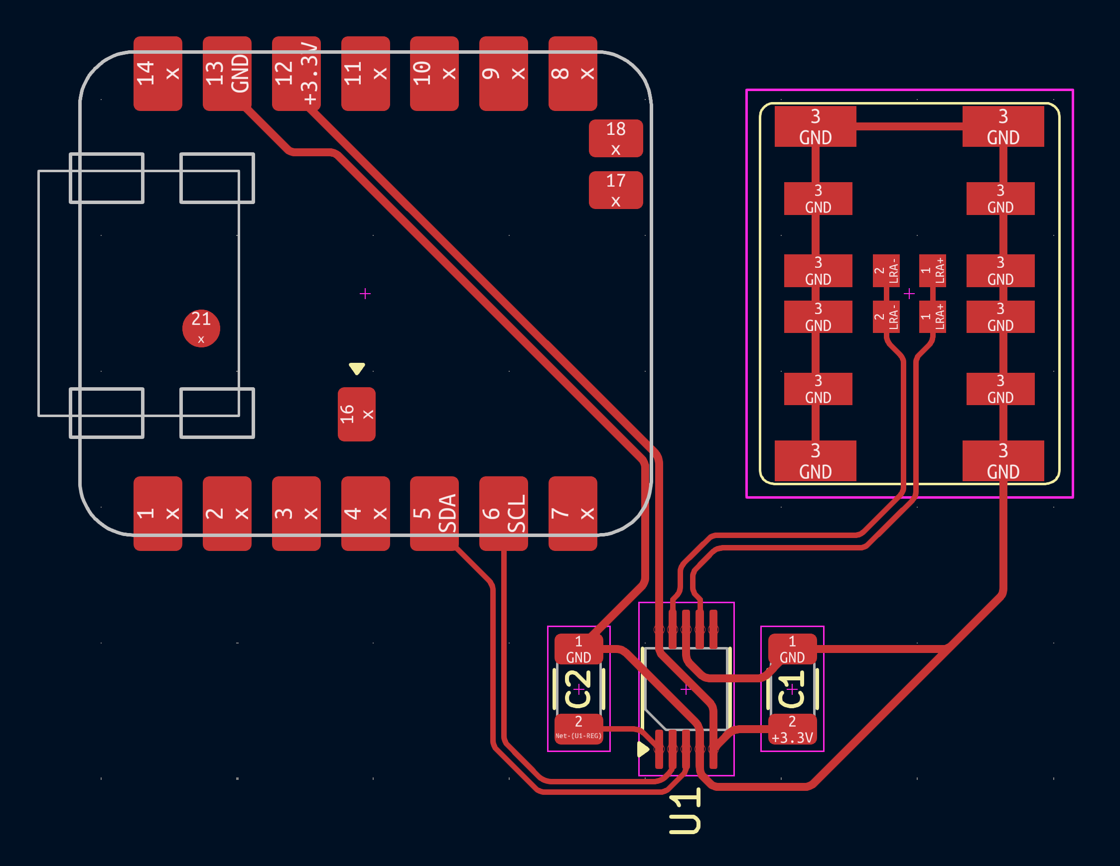 Haptic Kicad Routing of DRV2605L.